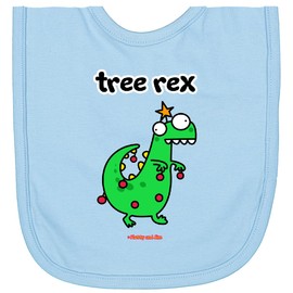 inktastic Tree Rex Newborn Bib Light Blue - Flossy and Jim 3902e