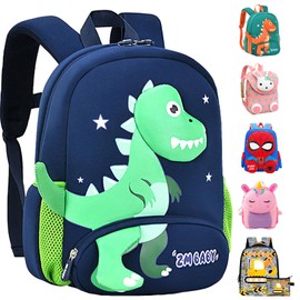 LUKIUP Kindergarten Backpack, Children's Backpack Boys Girls, Little Friend Backpack for Nursery, Children's Backpack for Nursery, Children, Green Dinosaur