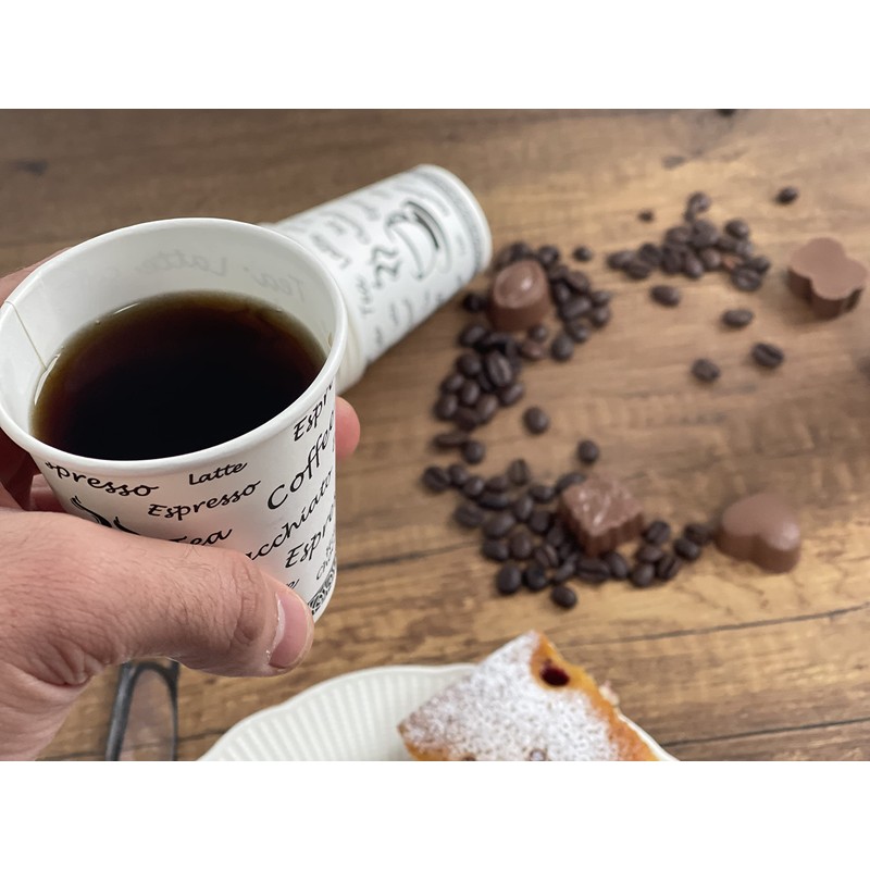100 x 7oz (120cc) Single Wall Printed Paper Cups for
