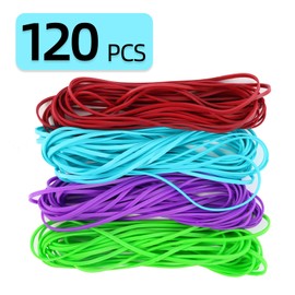 KJAHLAL Large Rubber Bands, 120 Pcs Long Rubber Bands, Heavy Duty Rubber Bands,Premium Rubber Bands Office Supplies, Home and kitchen, Assorted Colors Rubber Bands, 7x1/8 Inches