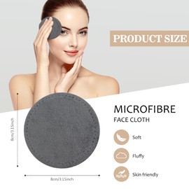 VIVOTE Washable make-up pads with laundry bag, cotton pads, reusable, make-up wipes, microfibre make-up pads for facial cleansing and skin care, dark grey, pack of 24