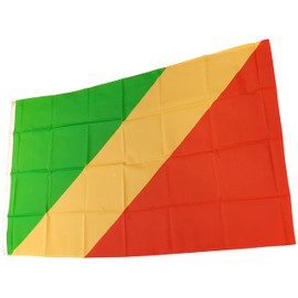 NWFlags Congo Brazzaville (Republic of the Congo) Flag 5ft x 3ft 75d Premium Polyester Suitable For Flagpoles | Strong Polyester 5x3 foot material flag with Eyelets