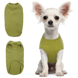 Hjumarayan Dog Jumper Small Dogs – Thin Dog Jumper Washable Dog Jumper, Elastic Jumper Dog Striped Dog Shirt Dog Sweaters for Chihuahua Yorkshire Terrier (Chartreste XXS)