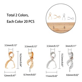 UNICRAFTALE Approximately 40 Pieces 2 Colors Stainless Steel Snap On Bail Pinch Bail Pinch Clasp Clasp Clasp Bail Necklace Clasp Pendant Bail Vatican Parts Clasp Necklace Bracelet Accessory Parts