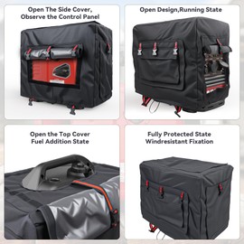 Outdoor Generator Cover While Running Universal Portable Generator Tent for Most Generators Up to 4000W, 21.7 x 13.8x17.4 inches,Can Be Rolled Up and Opened All Around, Black