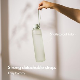 KIVY Slim Water Bottle 32oz [Lightweight & Shatterproof] Fits Backpack & Cupholder for Travel, Sports, School, Gym - Sage green water bottle no straw - Gym water bottle screw top - Dishwasher Safe
