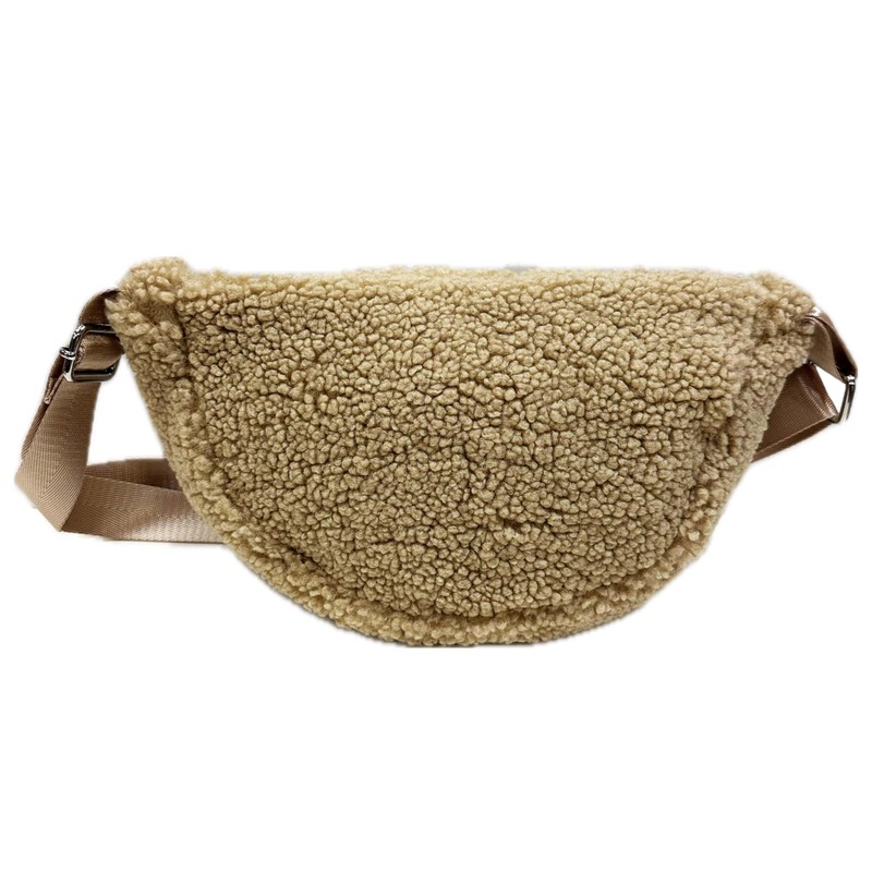 Small Teddy Fur Crossbody Bum Bag Unisex Belt Bag Shoulder