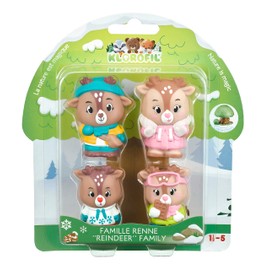 Klorofil - Set of 4 Collectable Gla Gla Gas Figures - Reindeer Family - Kids Toys - Klorofil Universe - Invent Your Stories - Snowy Mountains Theme