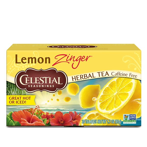 Celestial Seasonings Herbal Tea, Lemon Zinger, 20 Count (Pack of 6)
