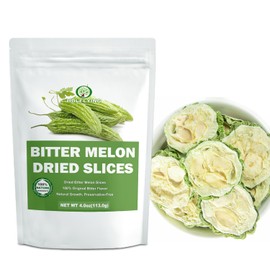 Natural Dried Bitter Melon Slices - 4.0 oz, Cut & Sifted, All-Natural Bitter Melon for Tea, Cooking, and Herbs, No Additives, No GMO