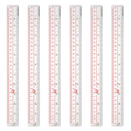 BAYTORY 6 Pieces Clear Plastic Rulers 12 Inch Transparent Acrylic Ruler Measuring Drawing Tools Metric Mass Rulers with Centimeters and Inches for School, Home, Office