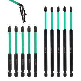 10 Pcs Magnetic Screwdriver Bits, Impact Drill Bits, Magnetic Blade Design, Suitable for Carpentry, Machinery Maintenance, 90mm, 150mm