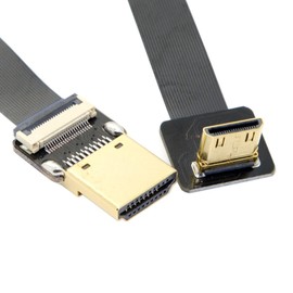 cablecc cyfpv 90 grados hacia arriba en ángulo FPV mini HDMI macho a HDMI macho FPC cable plano 50 cm para FPV HDTV Multicopter fotografía aérea