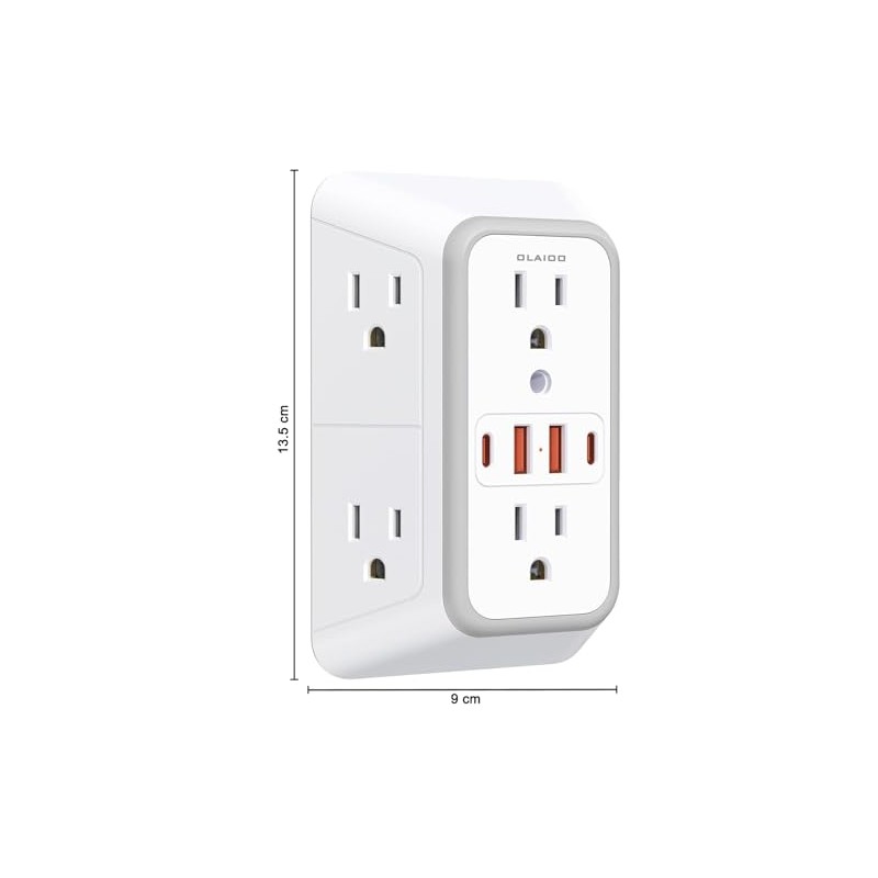 Extensor de Enchufe de Pared, Protector de Sobretensión, Extensor Enchufe