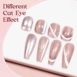 MIZHSE Cat Eye Nail Polish Quick Dry Nail Polish with Magnet Air Drying Fast Nude Pink Color Nail Lacquer 15ml Cateye Nail Polish for Women Girl Non-Gel Nail Art Manicure DIY Home