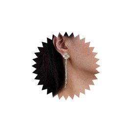 Chain Earrings Dangle Gold Tassel Earrings Resin Acrylic Cluster Flower Stud Earrings Long Chain Earrings Ball Chain Drop Earrings Wedding Long Earrings Prom Statement Earrings Jewellery Women