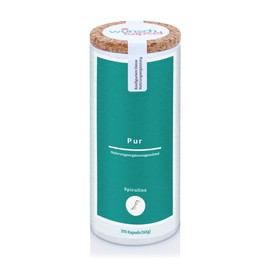 Spirulina Pure (2000 mg daily) | 2% Chlorophyll, 60% Proteins | Excellent Amino Acid Source | 290 Vegan and Handmade Capsules | From the German Desired Capsule Manufactory