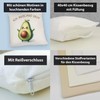 speecheese Avocado Cushion with Saying Ich Avocado Dich Cute Green