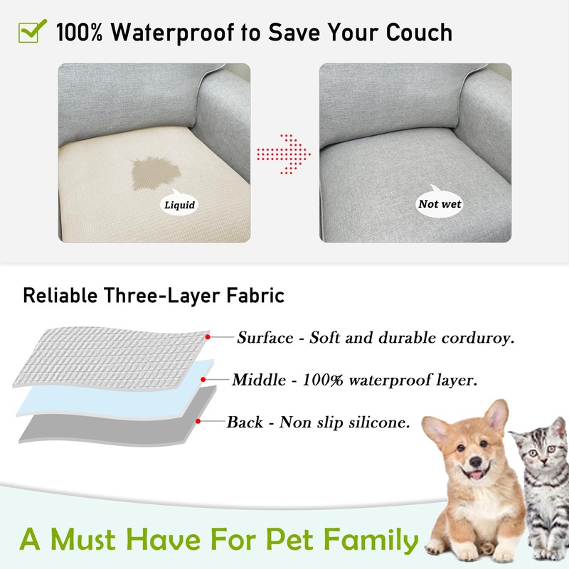 Couch Arm Covers, Sofa Arm Covers, Waterproof Armrest Cover for