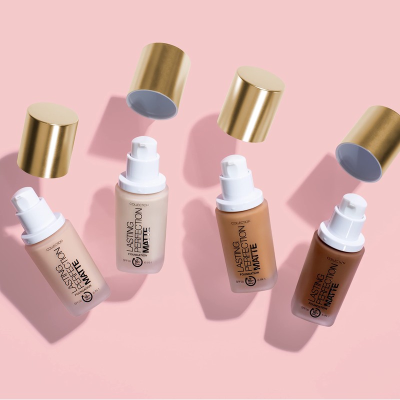 Collection Cosmetics Lasting Perfection Matte Foundation, Full Coverage, 27ml, Dark