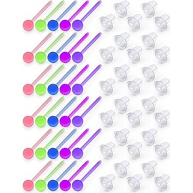 JIMCOM 600pcs Earring Backs: Soft Plastic Rubber Replacement Earring Backs, 300pcs Color + 300pcs Clear