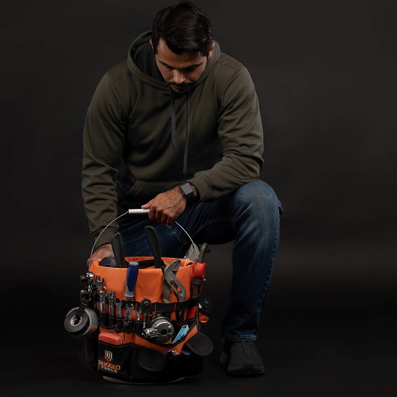 Rugged Tools Bucket Tool Organizer - 64 Pocket Bucket Caddy