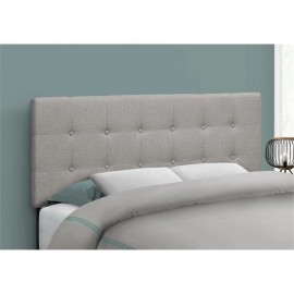 Monarch Bed Headboard Only Full Size Bedroom Upholstered Linen Look Grey
