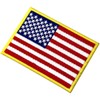 EmbTao American Flag Embroidered Patch Gold Border USA United States