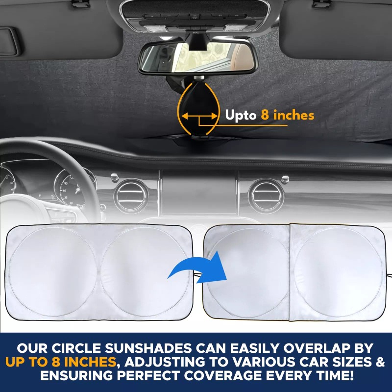 EcoNour X Large Black Silver Truck Sun Shade For Windshield