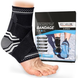 FitMedic Ankle Brace Professional Foot Bandage Adjustable & Flexible Unisex Ankle Brace for Ankle Sports Football Achilles Tendon Ankle Protection Joint Pain Against Bending