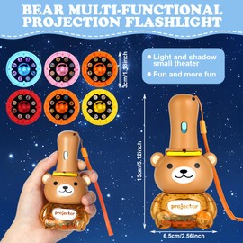 HOTUT Children's Projector Torch, Children's Story Torch with 6 Discs, Slideshow Projector Toys, Cartoon Children's Projector Torch for Boys and Girls