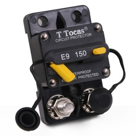 T Tocas E9 150A Amp Circuit Breaker Double 3/8" Studs with Manual Reset 12V - 48V DC | Waterproof IP67 150A Switchable