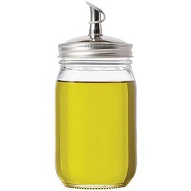 Jarware Stainless Steel Oil Cruet Lid For Regular Mouth Mason Jars