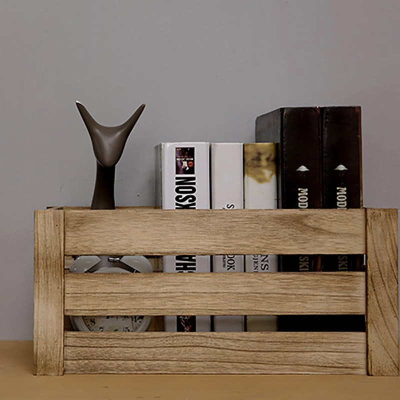 Lawei Set of 3 Wood Nesting Storage Crates with Handle,