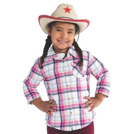 Fun Express Bulk Kids' Cowboy Hats with Star – Fun Western Party Decor & Dress-Up Accessories – Kids Events Birthday Themed Celebrations Playtime & Group Activities – Assorted Colors – 48 Pieces