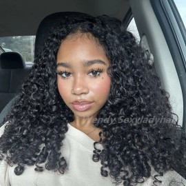 Raw Hair Body Wave Lace Closure Glueless Wigs Original Luxury Raw Vietnam Human Hair Wigs for Black Womenstyle: 4*4 HD 180 density pixie curl wig, color: Black, Stretched Length: 12 inches