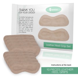 Mintfoot Leather Heel Grips - 10 Pieces - Shoe Liners for Women & Men - Heel Snugs to Stop Blisters & Cuts