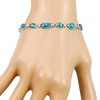 Turquoise Link Bracelet Sterling Silver 925 Genuine Turquoise (Teal/Matrix)