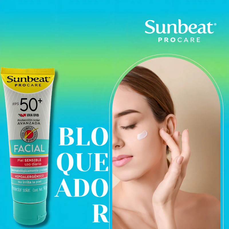 Bloqueador Solar Sunbeat Piel Sensible Fps 90g