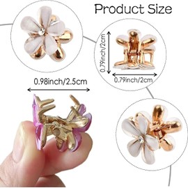 Mini Flower Hair Clips - 20Pcs Diamond Claw Clips, Small Pearl Barrettes, Daisy Fashion Hair Accessories