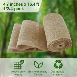 Agfabric Burlap Tree Protector Wraps, 4.7" x16.4' Winter-Proof Tree Trunk Guard Protector Wrap, Burlap Fabric Protective Tree Wrap for Keeping Plant Warm Moisturizing，1 Roll