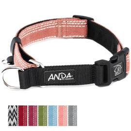 ANDA No Slip Martingale Dog Collar with Quick-Release Buckle - Soft and Durable, Adjustable Anti-Escape Design, Perfect for Training and Walking - Ideal for Medium, and Large Dogs (Pink, Medium)