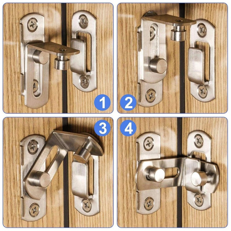 Cerradura de Puerta de Granero 4 Piezas Pestillo de Puerta