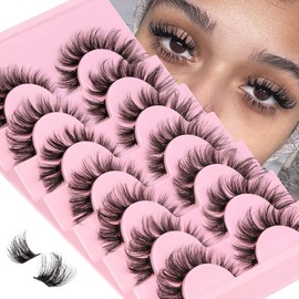 Fyonas Fyonas Lash Clusters Fluffy Eyelash Clusters Extensions Look Multi-layered Individual Lashes Wispy False Eyelashes 7 Pairs Natural & Volume Cat Eye Lashes (Cluster 01)