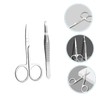 Healvian 5sets Stainless Steel Eyebrow Scissor Tweezer Ergonomic Design for