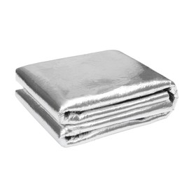 X AUTOHAUX 197mil 5mm 21.5sqft Car Sound Deadener Mat Glassfiber Heat Shield Material Self Adhesive for Hood Boat Engine Cover 78.74"x39.37" Silver Tone