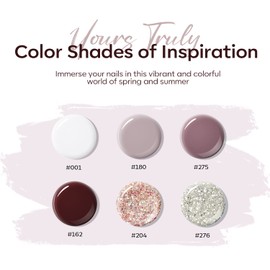 modelones Modelones Poly Nail Gel Set, 6 Colors Burgundy Red Brown Champagne Gold Poly Extension Gel Builder Snow White Nude Grey Elegant Lady Collection French Manicure DIY Home Salon