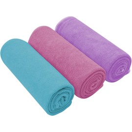 Generic Microfiber Absorbent Gym Towel Fast Drying Light Weight - 40CM x 70CM 3 Pack - Multi Purpose (Aqua+Pink+Violet)
