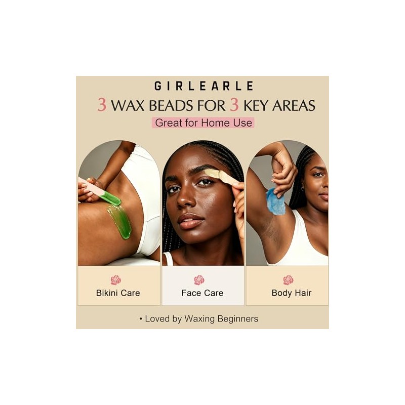 GIRLEARLE Premium Digital Waxing Kit for Home Hair Removal