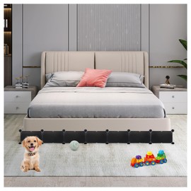 Hiflora Under Couch Blocker, Easy to Install 7 Pack Under Bed Blocker for Pets, 83" Under Couch Toy Blocker, Expandable Design, Blocks Dogs Cats & Stops Lost Toys Under Furniture, 12"*6.7" Black